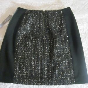 Ann Taylor LOFT Skirt 4P Curvy Black Silver Sequin